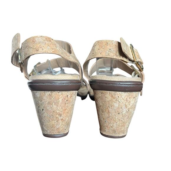 Walking Cradles Womens Cork Strappy Wedge Heel Sandals Size 7WW - Picture 6 of 9